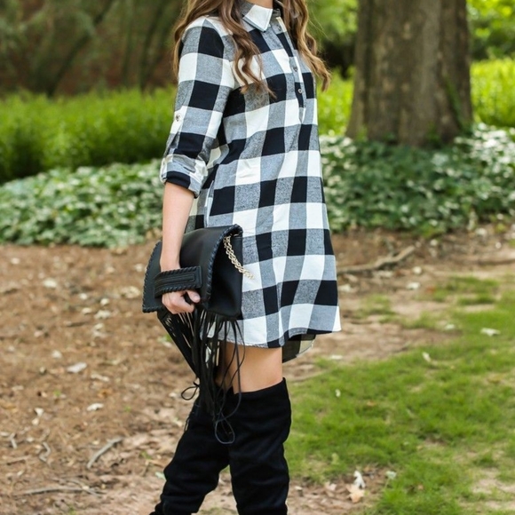 Plaid flannel tunic dress xxl - Picture 5 of 5